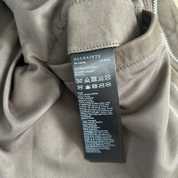 All Saints Courte Mens Nubuck Field Jacket, Like New, Size M - Picture 9 of 14